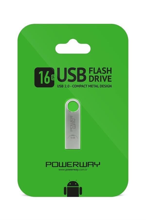 Powerway 16 GB USB Bellek Yesil